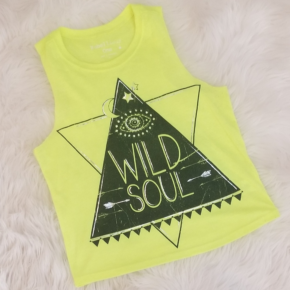 Neon wild soul cropped tank